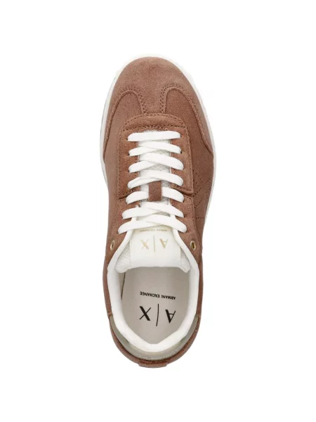 Szarvasbőr sneaker Armani Exchange autogrammal barna
