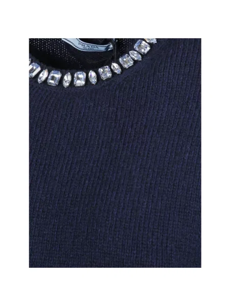 Sweter Prada z kaszmiru niebieski