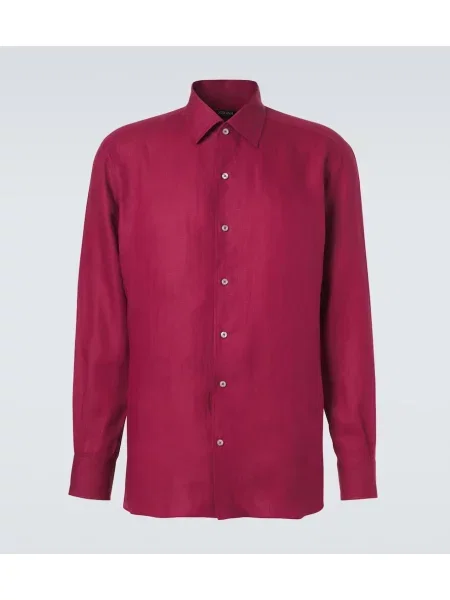 Cămașă Zegna de in roșu