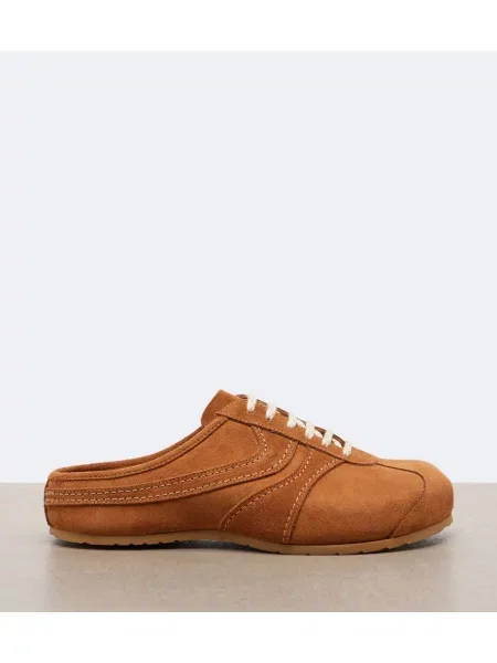 Papuci tip mules Dries Van Noten din piele de căprioară maro