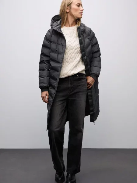 Street One Pikowany płaszcz Kobiety jednolity 36 czarny