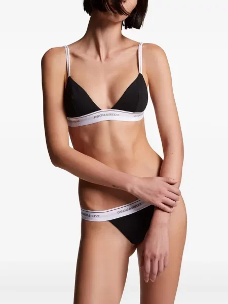 Chiloți tanga Dsquared2 negru