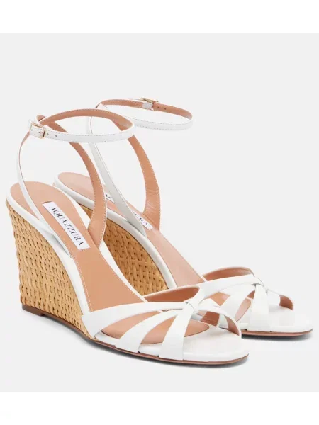 Usnjene espadrile Aquazzura bela
