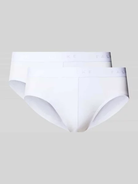 Majtki o kroju regular fit z detalem z logo model ‘Daily’ Falke białe