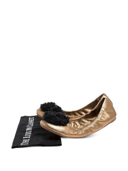 Balerini Tory Burch din piele auriu