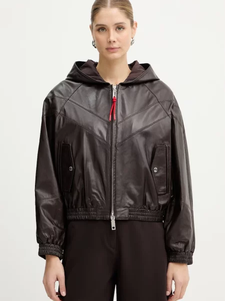 MAX&Co. geacă de piele MCORICETTA maro