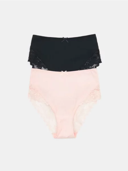 Класичні трусики з високою талією – набір з 2 штук різнобарвний