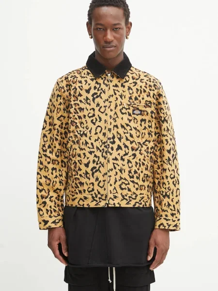 Wacko Maria jachetă de DICKIES / LEOPARD WORK JACKET de tranziție oversize bej