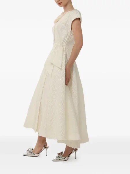 Rochie midi Baruni cu funde cu model floral