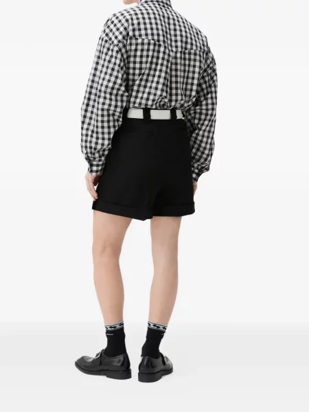 Pantaloni scurți Versace de lână negru