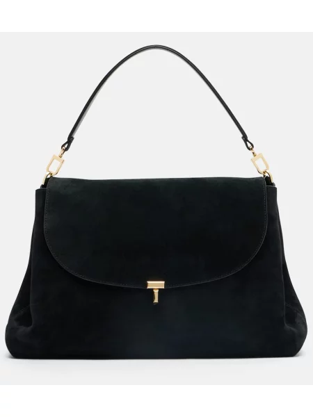 Geantă Toteme din piele de căprioară negru