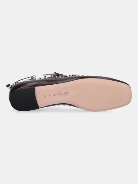 Шкіряні балетки Bally BELISKA-STUDS бордовий