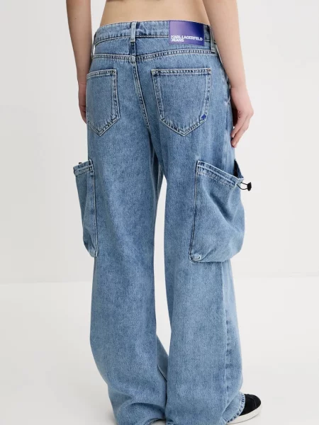 Džíny Karl Lagerfeld Jeans high waist modré
