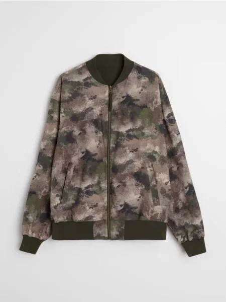 Sinsay Dwustronna kurtka bomberka khaki