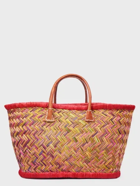 Le Comptoir de la plage Aravola Пляжна сумка Солома червоний