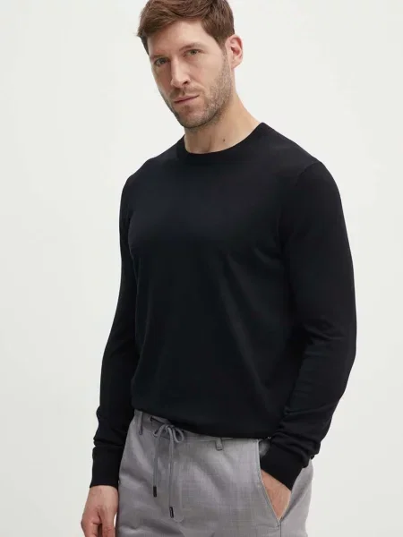 Пуловер Karl Lagerfeld мъжки от лека материя черно