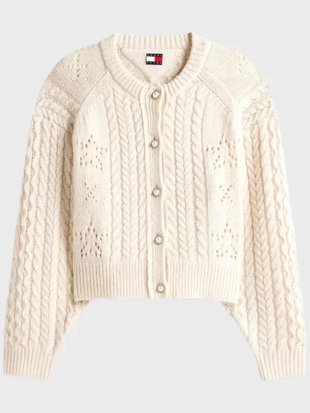 Шерстяной кардиган Tommy Jeans белый