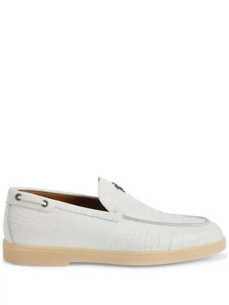 Pantofi loafer Giuseppe Zanotti din piele alb