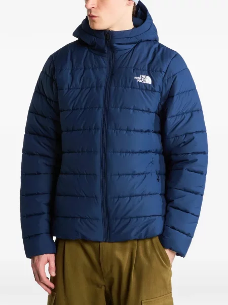 Geacă The North Face cu glugă albastru