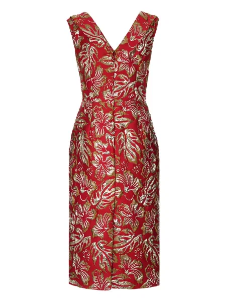 Rochie midi Prada din jacard până la genunchi de costum roșu