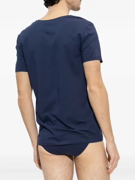 Tricou Hanro cu decolteu în V albastru