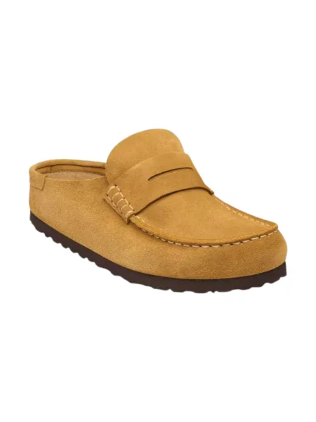 Klapki Birkenstock skórzane brązowe