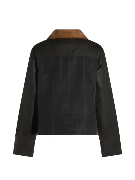 Καρό με κολάρο μπουφάν Barbour κοτλέ πράσινο