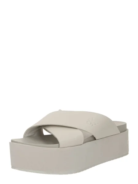 Natikači Calvin Klein Jeans Flatform Cross Mg Uc Triple Eggshell ACF bež