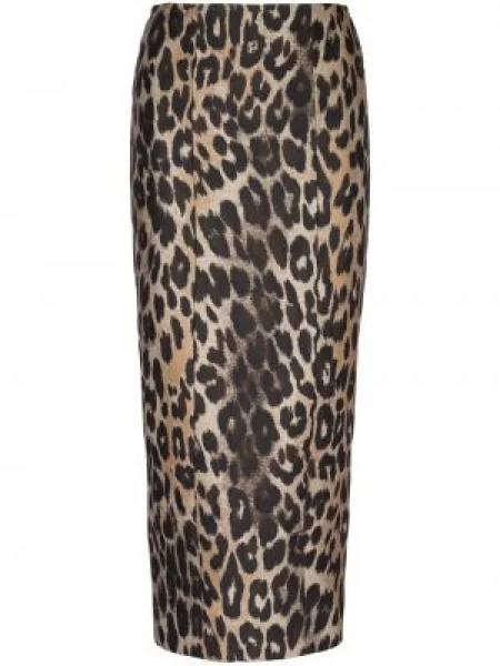 Fustă Balmain cu imagine cu model leopard maro