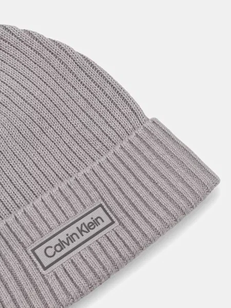 Čiapka s prímesou kašmíru Calvin Klein sivá