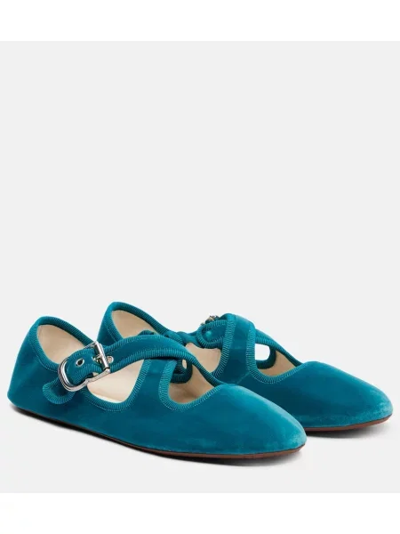 Balerini Alaïa de catifea albastru