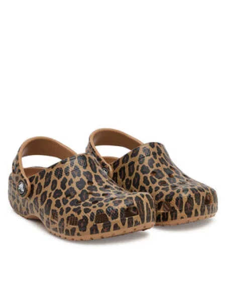 Dětské pantofle Crocs hnědé
