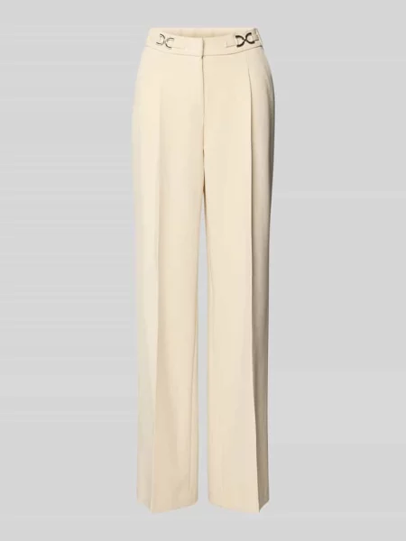 Spodnie materiałowe z szeroką nogawką i zakładkami w pasie model ‘luisa’ Toni