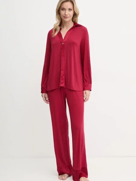 Піжамна блузка United Colors of Benetton бордовий
