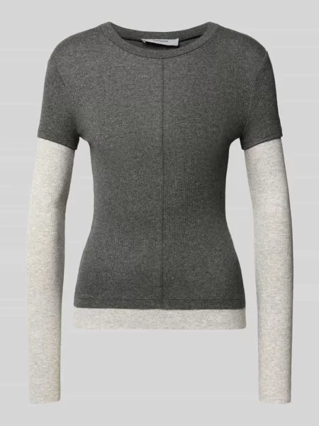 Koszulka z długim rękawem z mieszanki o prążkowanej strukturze model Belia' Topshop