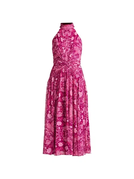 Rochie midi Tadashi Shoji cu model floral cu imagine roz