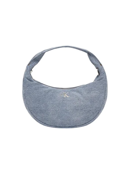 Ročna torba Calvin Klein Denim Soft Crescent Sm modra