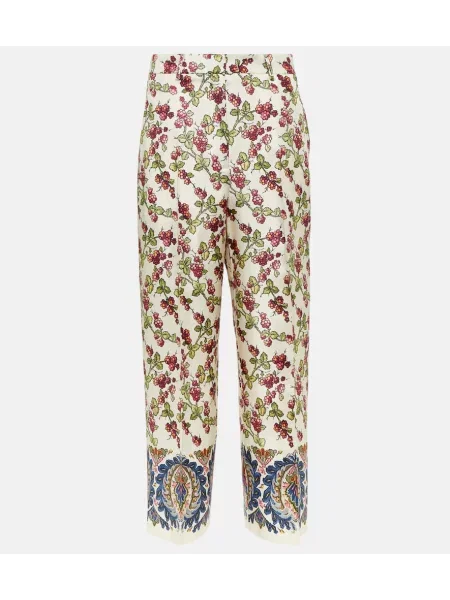 Pantaloni culottes Etro de mătase cu imagine