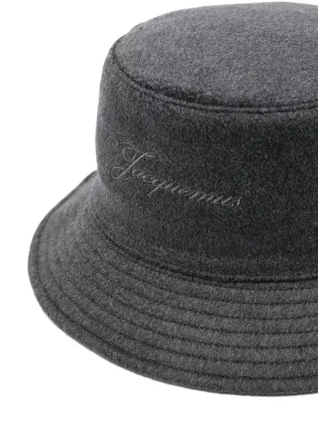 Pălărie Jacquemus cu broderie gri