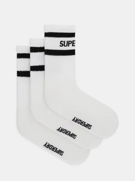 Чорапи Superdry 3 чифта бяло