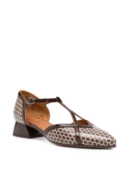 Pantofi cu toc Chie Mihara cu imagine cu imprimeu geometric maro