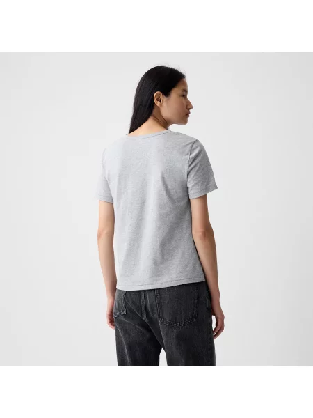 Tričko GAP Basic Tee Heather Grey M šedé