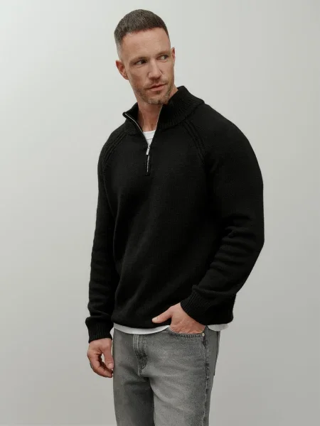 DAN FOX APPAREL Pulover Essential' negru