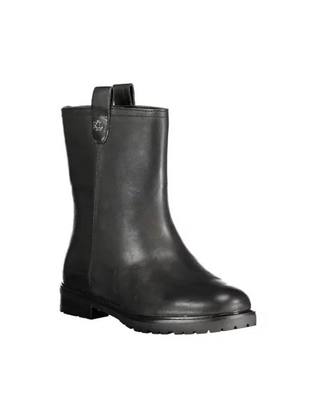 Botki Ralph Lauren skórzane wsuwane czarne