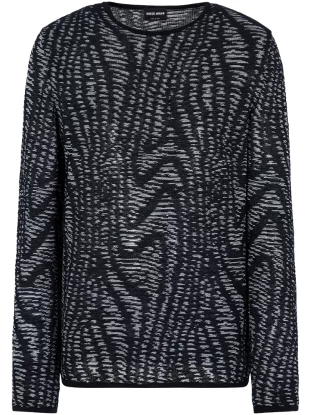 Pulover Giorgio Armani cu imprimeu abstract albastru