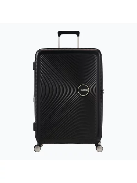 Lniana walizka American Tourister czarna
