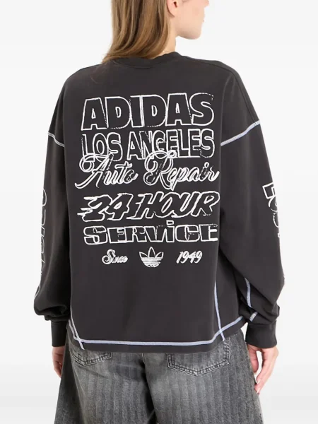 Тенис спортен топ Adidas на райета от рипсено кадифе синьо