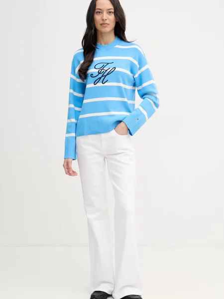 Tommy Hilfiger pulover bombažen modra