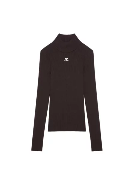 Sweter Courreges brązowy