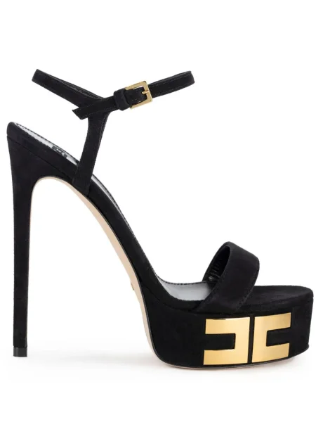Sandale Elisabetta Franchi din piele de căprioară negru